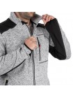 Куртка в'язана SOFTSHELL сірого кольору з чорними вставками, тканина - 100% поліестер 270 G, з кишенею на грудях і двома бічними, розмір L INTERTOOL SP-3113