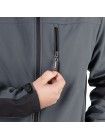 Куртка SOFTSHELL темно сіро-чорна, тришарова, тканина - стрейч 300 GSM 100D, з водо- і вітрозахистом, розмір S INTERTOOL SP-3131