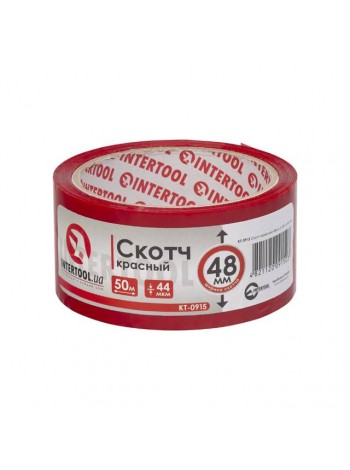 Скотч червоний 48мм * 50м * 44 мкм INTERTOOL KT-0915