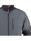 Куртка SOFTSHELL темно сіра-чорна, тришарова, тканина - стрейч 300 GSM 100D з водо- і вітрозахистом, розмір М INTERTOOL SP-3132