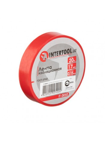 Стрічка ізоляційна, 17 мм * 20 м * 0.15 мм, червона INTERTOOL IT-0050