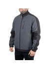Куртка SOFTSHELL темно сіро-чорна, тришарова, тканина - стрейч 300 GSM 100D, з водо- і вітрозахистом, розмір L INTERTOOL SP-3133