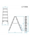 Стрем'янка алюмінієва, двостороння, 5 сходинок, висота - 1094 мм INTERTOOL LT-1105