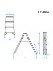 Стрем'янка алюмінієва двостороння 4 сходинки, висота - 880 мм INTERTOOL LT-1104