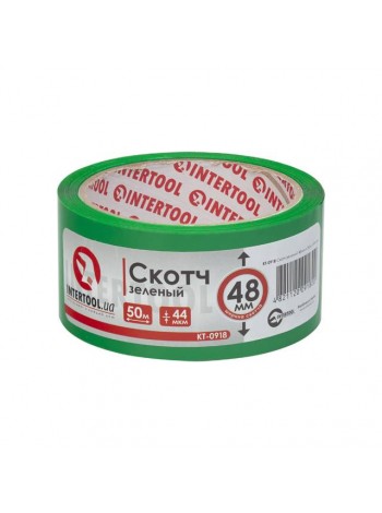 Скотч зелений 48мм * 50м * 44 мкм INTERTOOL KT-0918