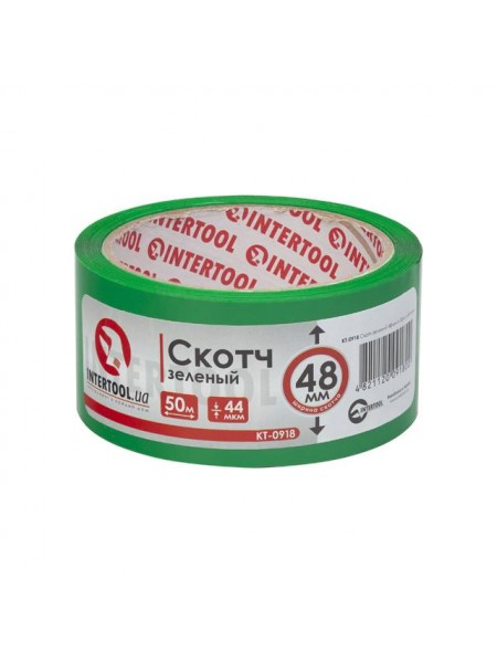 Скотч зелений 48мм * 50м * 44 мкм INTERTOOL KT-0918