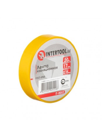 Стрічка ізоляційна 0.15мм*17мм*20м жовта INTERTOOL IT-0052