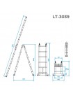 Драбина з алюмінію, універсальна, розкладна, телескопічна 12 сход., 3,85 м INTERTOOL LT-3039