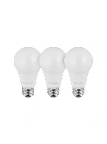 Лампи світлодіодні, набір 3 од. LL-0017, LED A60, E27, 15 Вт, 150-300 В, 4000 K, 30000 г, гарантія 3 роки INTERTOOL LL-3017
