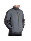 Куртка SOFTSHELL темно сіро-чорна, тришарова, тканина - стрейч 300 GSM 100D, з водо- і вітрозахистом, розмір XXXL INTERTOOL SP-3136