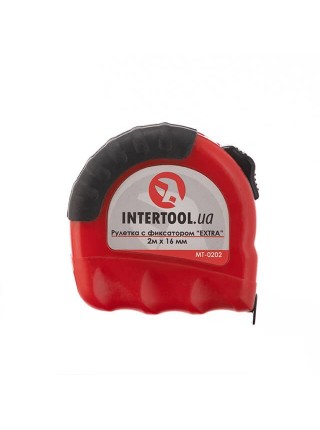 Рулетка з металевим полотном 2м x 16мм "EXTRA" INTERTOOL MT-0202