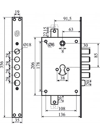 Механізм замку Securemme 2603RCR0328CXX