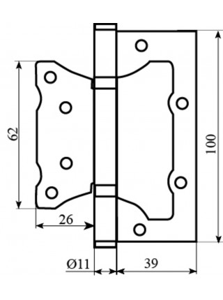 Завiса RDA 100 * 2,5 (2подш, сталь) Eurocento пол. латунь