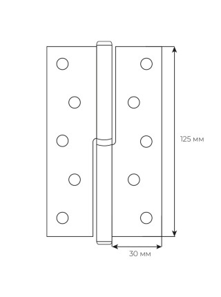 Завіса RDA 125*3*2,5 (1 подш, сталь) хром ліва