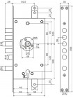 Mottura Art. 3D787R80005CS Замок 4-риг з засувом і доп. замком під євроциліндр правий складаний ключ