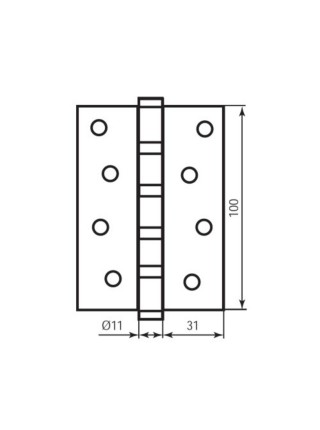 Завіса RDA 100*3*2,5 (4 подш, сталь) титан