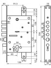 Mottura Art. 54797TBSR54 MATIC Замок 4-риг з засувкою і допом замком під євроциліндр