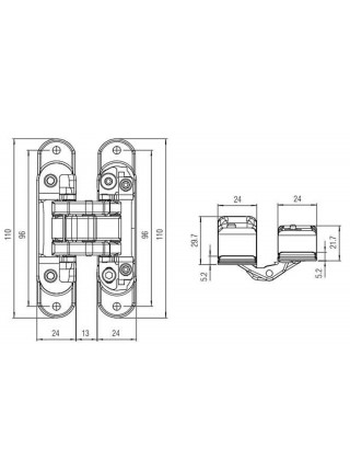 Петля Koblenz Atomika Slim K8060 мат хром