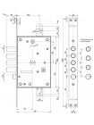 Mottura Art. 52771DM2856 (TSBM) Замок 4-риг з засув, під тяги (без накладок)