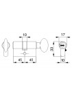 Циліндр Mgserrature 45/45P = 90mm кл/ручка латунь 5 ключей