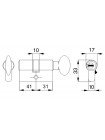Циліндр Mgserrature 31/41 = 72mm кл/кл мат нікель 5 ключей