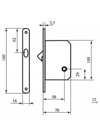Механізм з відповідною планкою для розсувних дверей 4120 SC мат хром