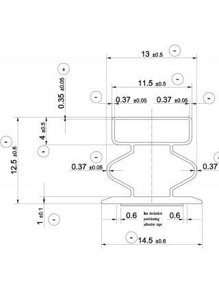 Comeo Porte seal 1082 термопластичний еластомер 14,5 * 2100 мм сірий з магнітом (зі стрічкою)