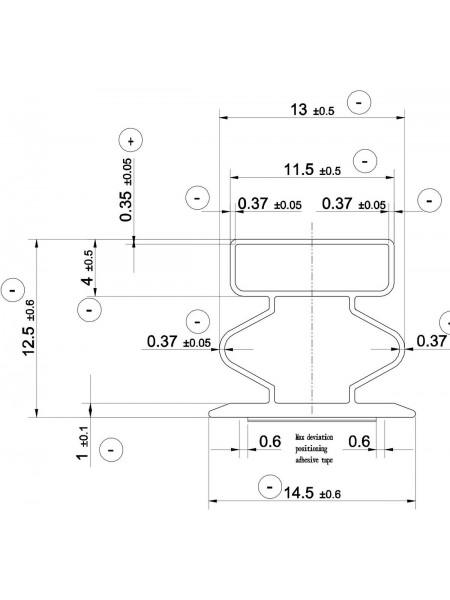 Comeo Porte ущільнювач 1082 термоеластопластів 14,5 * 2100 мм чорний з магнітом (зі скотчем)