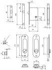 Комплект для розсувних дверей (ручка SL-155 + замок RDA з отв планкою 4120) мат антич латунь