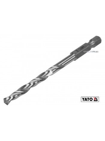 Свердло по металу YATO: HSS6542, Ø=5мм, HEX-1/4", l=86/52мм,для нержав.,конструкт.,легов.сталі(DW)