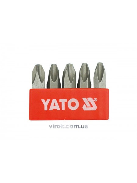 Викруткові вставки до ударних викруток YATO: хрестовий шліц: PH3 х 36 мм, HEX Ø= 5/16". 5 шт [10/10]