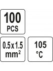 Кембрики термоусадні при t≤ 105°C з припоєм YATO, прозорі, для провідників 0.5-1,5 мм², 100 шт [378]