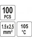 Кембрики термоусадні при t≤ 105°C з припоєм YATO, прозорі для провідників 1.5- 2,5 мм², 100 шт [130]