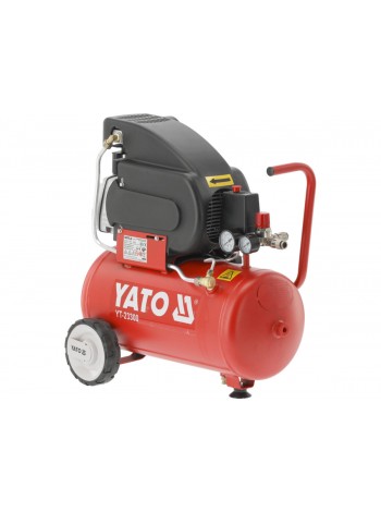Компресор мережевий YATO 230 В, 1,5 кВт, тиск ≤ 8 Bar, под. повітря- 200 л/хв, ресивер- 24 л