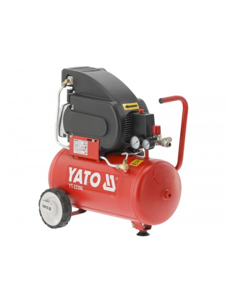 Компресор мережевий YATO 230 В, 1,5 кВт, тиск ≤ 8 Bar, под. повітря- 200 л/хв, ресивер- 24 л [1]