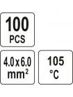 Кембрики термоусадні при t≤ 105°C з припоєм YATO, прозорі для провідників 4,0- 6,0 мм², 100 шт [100]
