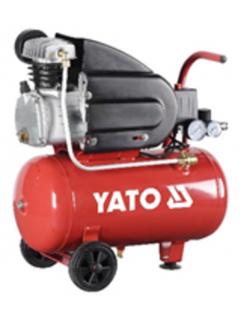Компресор мережевий YATO 230 В, 1,5 кВт, тиск ≤ 8 Bar, под. повітря- 150 л/хв, ресивер- 24 л
