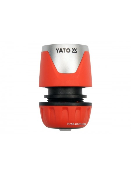 Муфта швидкоз'ємна YATO з водо-стопом для водяного шланга 1/2" /ABS/ (БЛІСТЕР) [12/120]