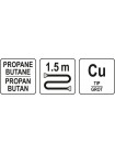 Паяльник газовий для покрівельних робіт YATO з нагрівальним наконечником і шлангом- 1,5 м