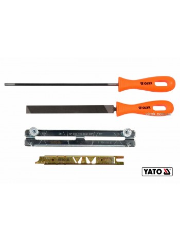 Засоби для гостріння відрізних ланцюгів з напильником YATO : Ø=4 мм, 4 шт [50]