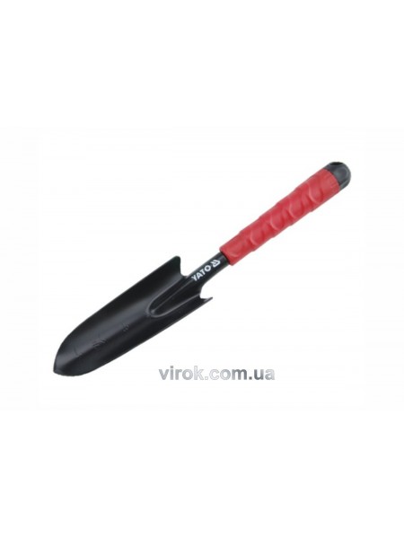 Лопатка посадкова YATO : Cталева з ручкою покритою пластиком, L= 350 мм [10/60]