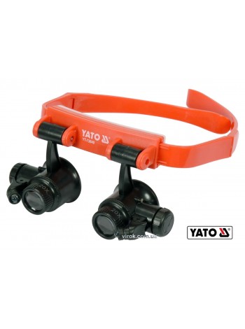 Лупи на голову з підсвіткою YATO: 2 LED, 4 пари з кратністю: х10, х15, х20, х25 [60/240]