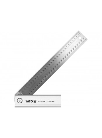 Кутник регульований 90°-45°-135° YATO l= 300 мм зі стопкою l= 160 мм [60]