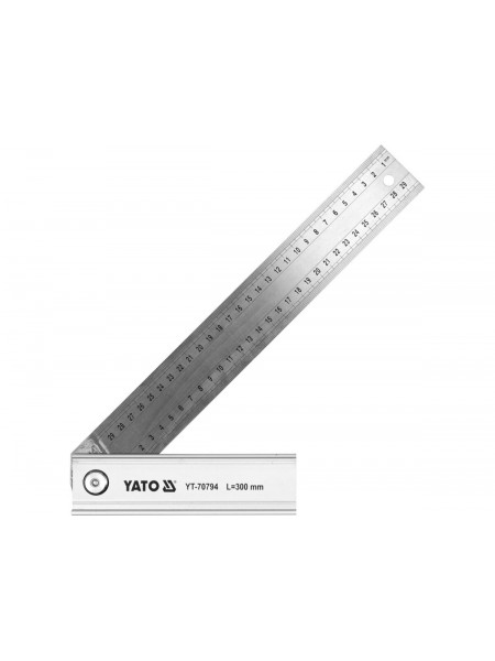 Кутник регульований 90°-45°-135° YATO l= 300 мм зі стопкою l= 160 мм [60]