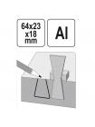 Шаблон розмічальний YATO контур "ластівковий хвіст" зі шкалою, 64х 23х 18 мм [50]