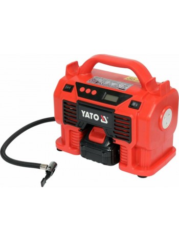 Компресор акумуляторний YATO Li-Ion 18 В, 3.0 AxГ, 60 Вт,тиск ≤ 11 Bar, подача повітря- 21 л/хв