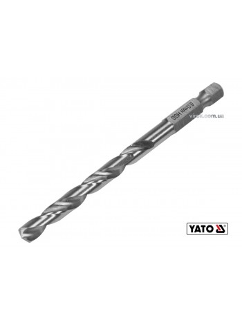 Свердло по металу YATO: HSS6542, Ø=6мм, HEX-1/4", l=93/57мм,для нержав.,конструкт.,легов.сталі(DW)
