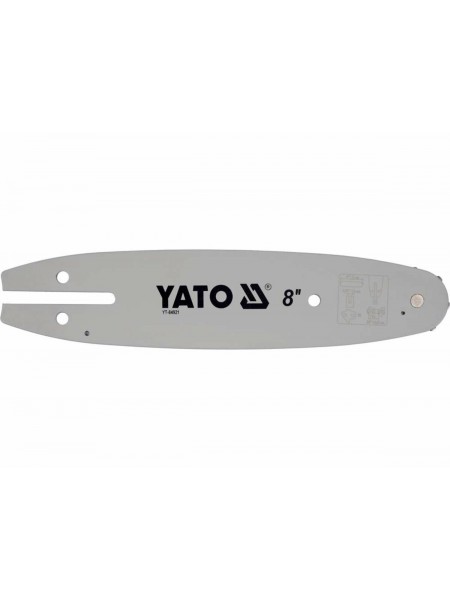 Шина для пили YATO l= 8"/ 20 см (33 ланки)3/8" (9,52 мм)Т-0,322" (8,2 мм)для ланцюгів YT-849479 [20]