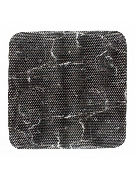 Arino Килимок для ванної кімнати нековзний з присосками, 53*53 см, чорний мармур