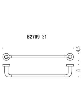 Colombo B2709 Basic Вішалка одинарна 31см хром